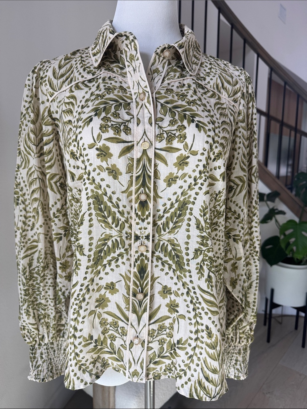 Aliya Blouse Guerard Estate Fern, Size M, LIKE NEW